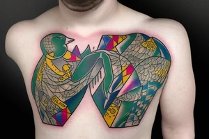 mallard wearing a suit tattoo idea
