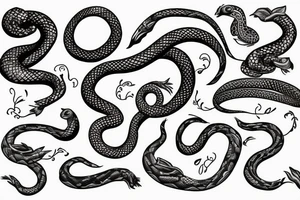 floral snake tattoo idea
