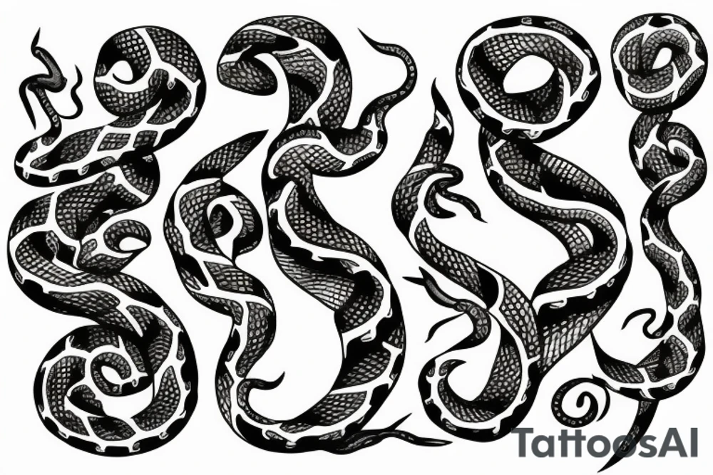 floral snake tattoo idea