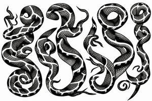 floral snake tattoo idea