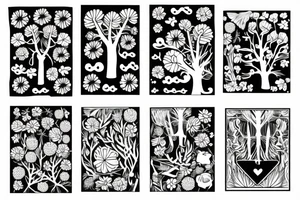 And arm band with trees and flowers and this ᐊᒪᕈᖅ in it tattoo idea