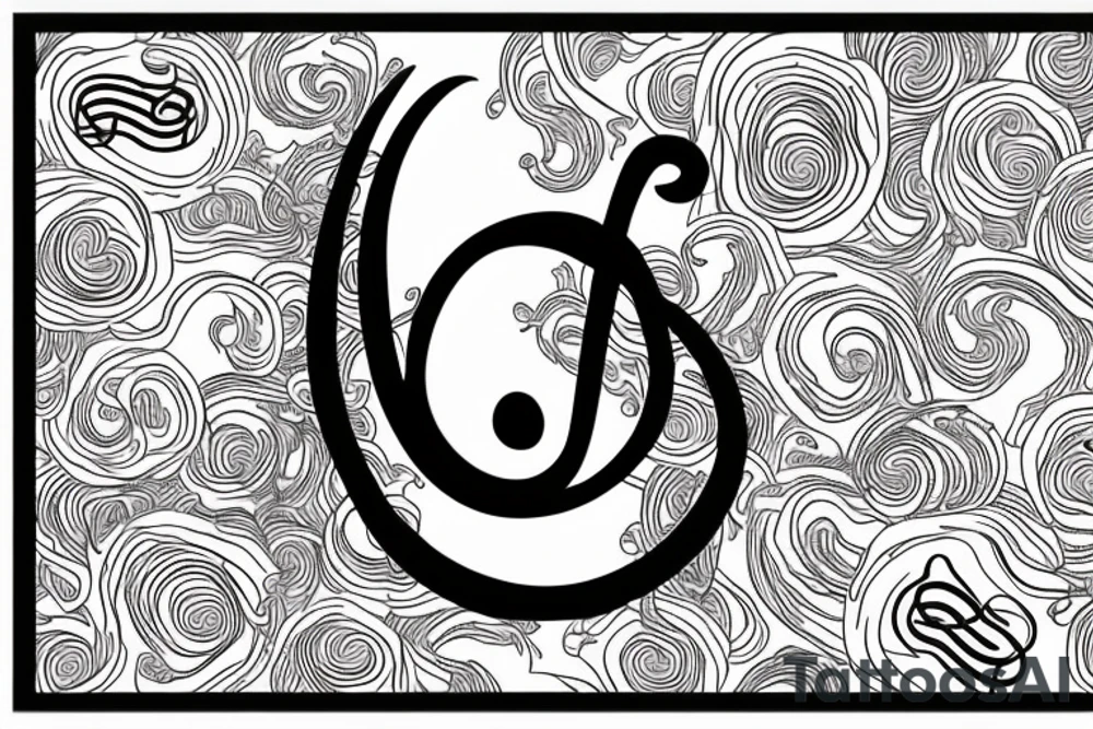 A treble clef that incorporates a base clef and a semicolon tattoo idea A treble clef that incorporates a base clef and a semicolon tattoo idea
