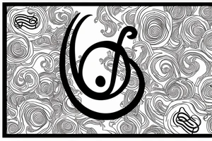 A treble clef that incorporates a base clef and a semicolon tattoo idea