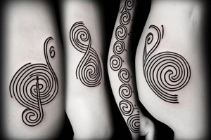 Treble clef, bass clef and semicolon tattoo idea