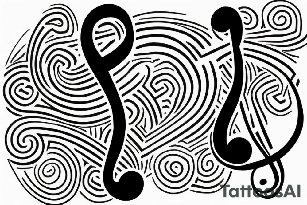Treble clef, bass clef and semicolon tattoo idea Treble clef, bass clef and semicolon tattoo idea