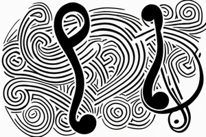 Treble clef, bass clef and semicolon tattoo idea