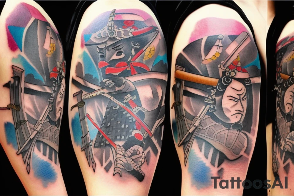 Samurai with sword tattoo idea