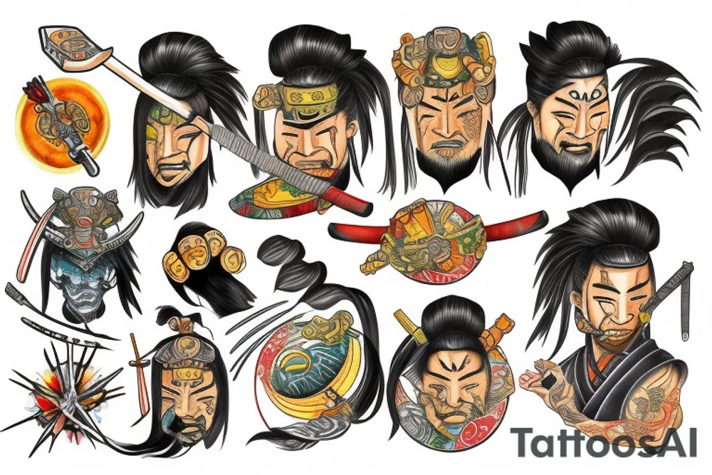 Samurai on the sunshine tattoo idea