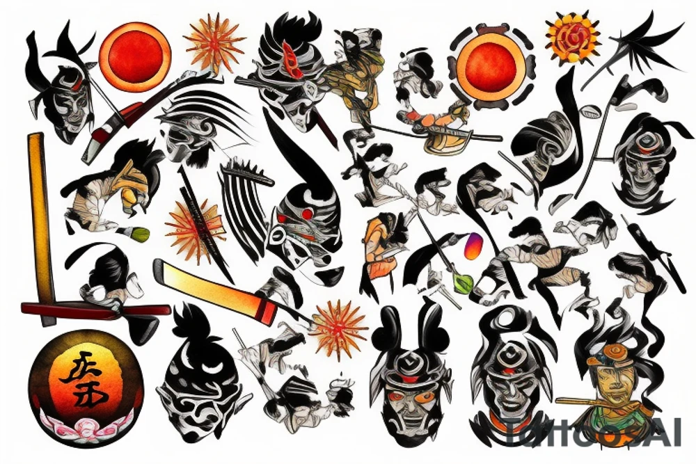 Samurai on the sunshine tattoo idea
