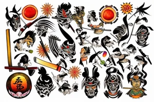 Samurai on the sunshine tattoo idea
