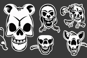 tasmanian devil cartoon with a skull instead of a face tattoo idea