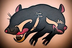 tasmanian devil cartoon with a skull instead of a face tattoo idea