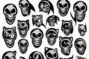 tasmanian devil cartoon with a skull instead of a face tattoo idea