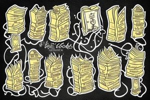 Golden trees, books tattoo idea