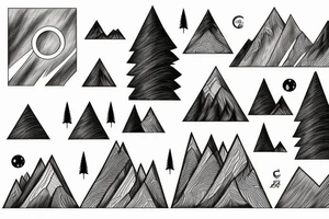 forest and mountains tattoo idea