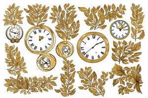 Golden trees, Clock tattoo idea