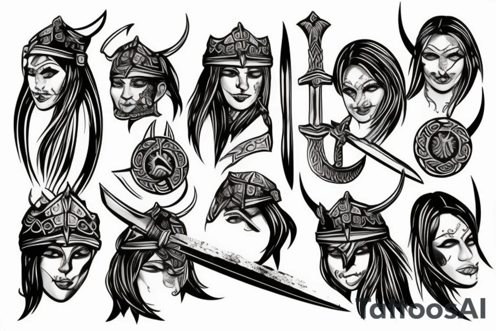 Viking warrior princess tattoo idea