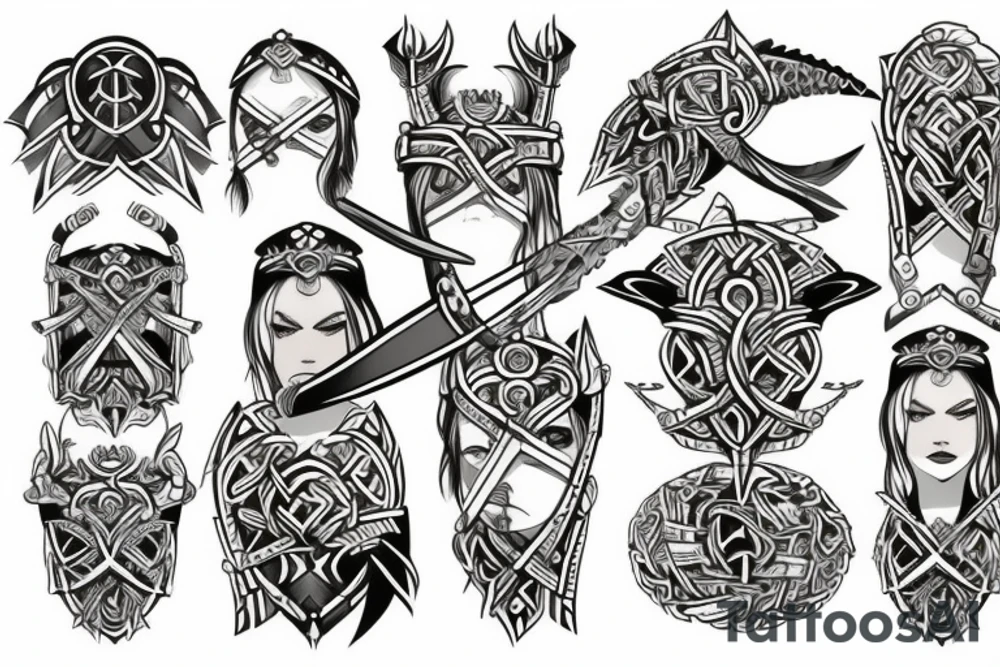 Viking warrior princess tattoo idea