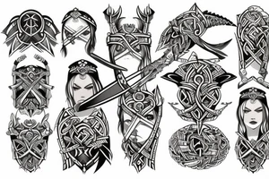 Viking warrior princess tattoo idea
