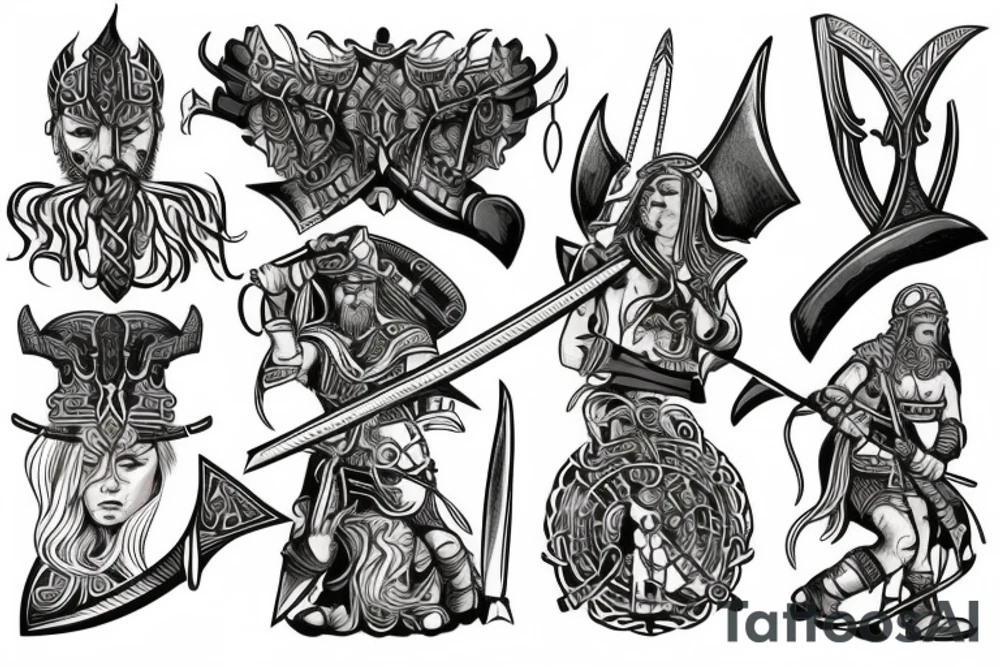 Viking warrior princess tattoo idea