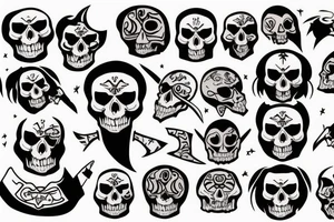 Taz cartoon with a skull instead of a face tattoo idea