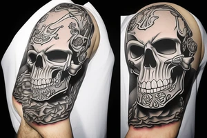 Taz cartoon with a skull instead of a face tattoo idea
