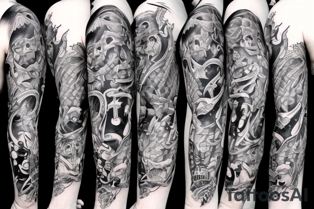 cartoon taman devil skeleton tattoo idea