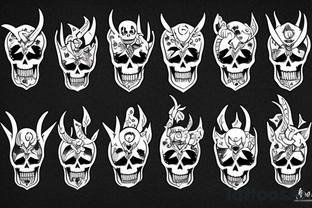 cartoon taman devil skeleton tattoo idea
