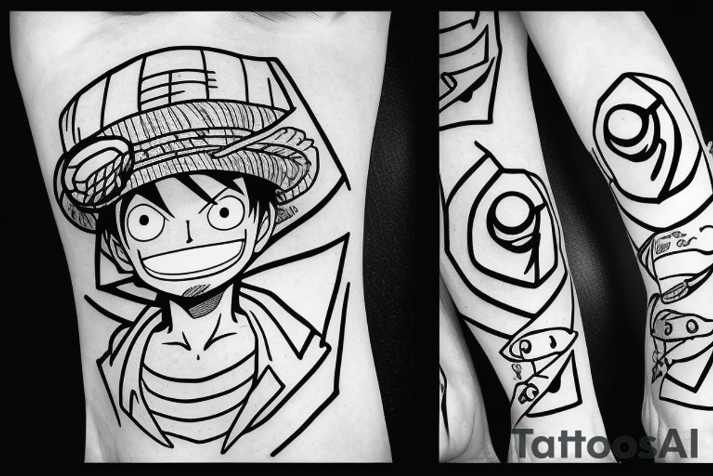 Luffy from one piece tattoo idea