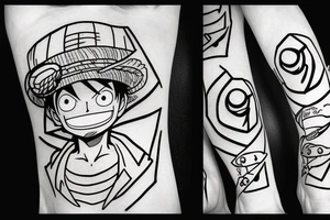 Luffy from one piece tattoo idea