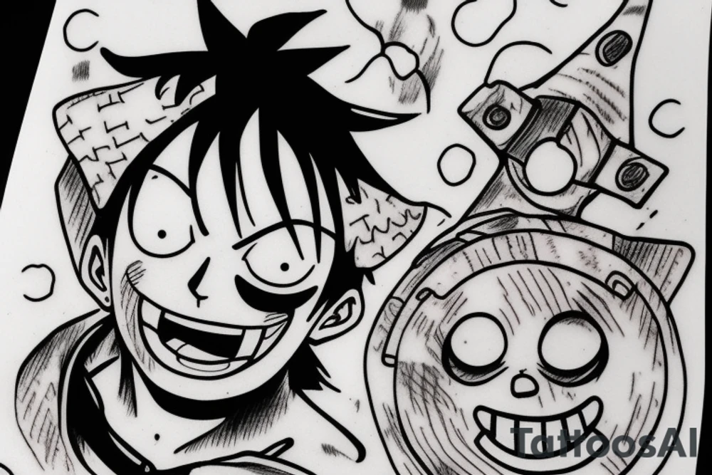 Luffy from one piece tattoo idea