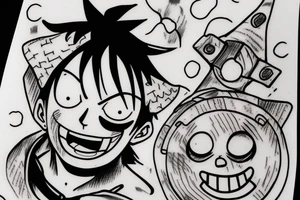 Luffy from one piece tattoo idea