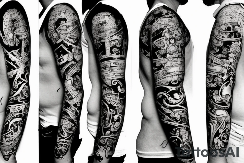 traditional style tattoo of fruits tattoo idea