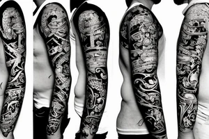 traditional style tattoo of fruits tattoo idea