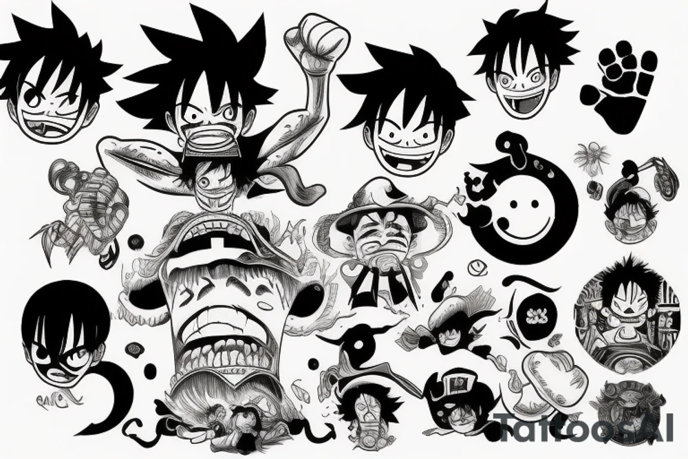 Luffy punching tattoo idea