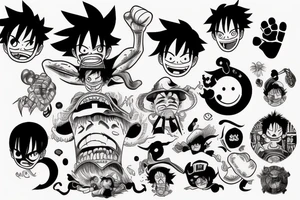 Luffy punching tattoo idea
