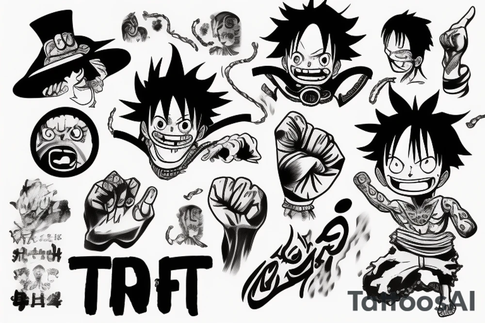 Luffy punching tattoo idea