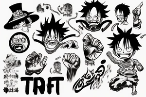 Luffy punching tattoo idea