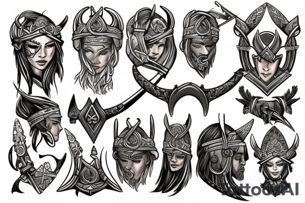 Viking warrior princess tattoo idea