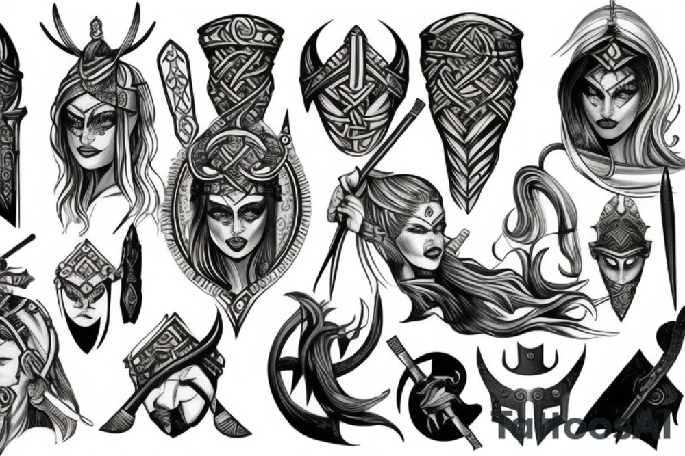 Viking warrior princess tattoo idea