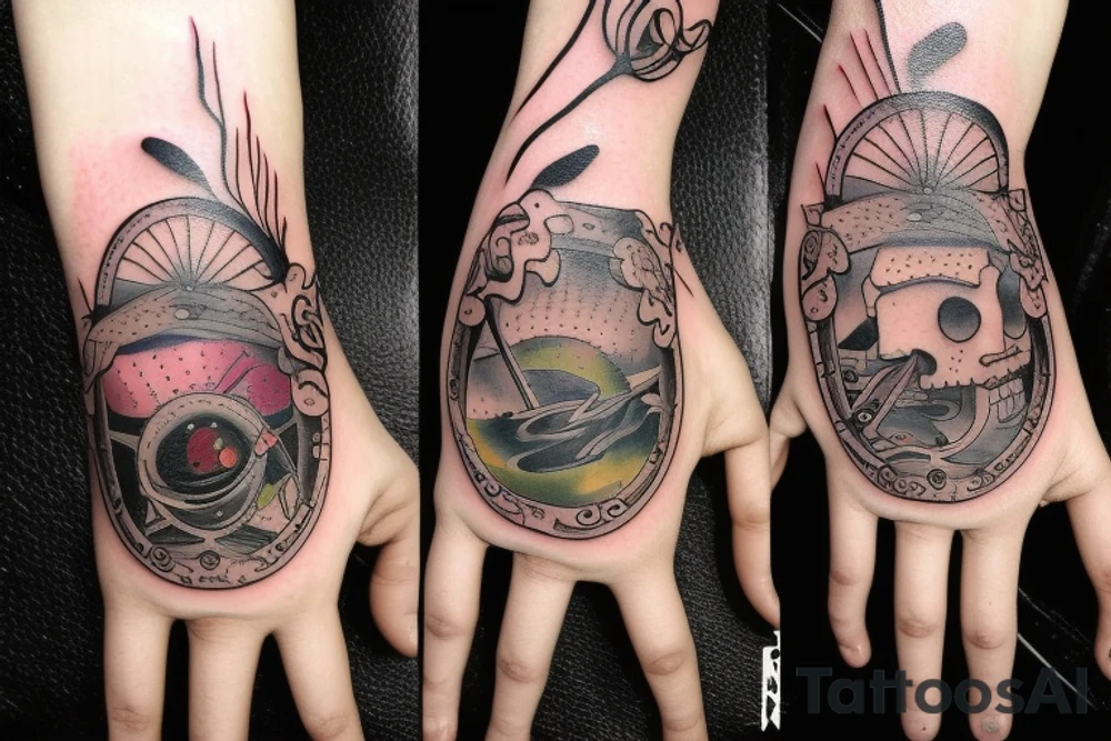 Scene of Geiger fantasy. On my  hand. tattoo idea