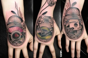 Scene of Geiger fantasy. On my  hand. tattoo idea