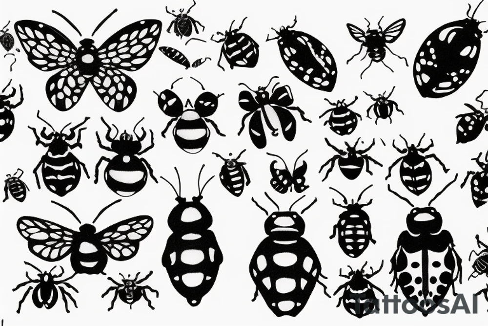Ladybug wings spread out tattoo idea