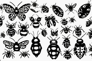 Ladybug wings spread out tattoo idea