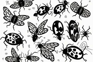 Ladybug wings spread out tattoo idea