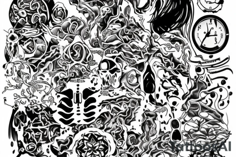 Because of my diabetes I want tattoo which will remind me about my mortality and the need for balance in every aspect of my life. At the same time I also want to spice it a little bit with something about psychedelics which helped to understand myself better tattoo idea