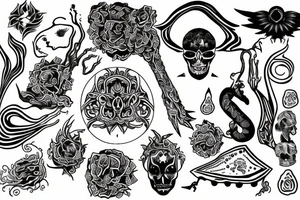 Mortality, need for balance, psychedelics tattoo idea