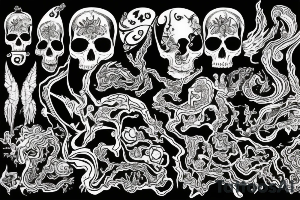 Mortality, balance, psychedelics tattoo idea