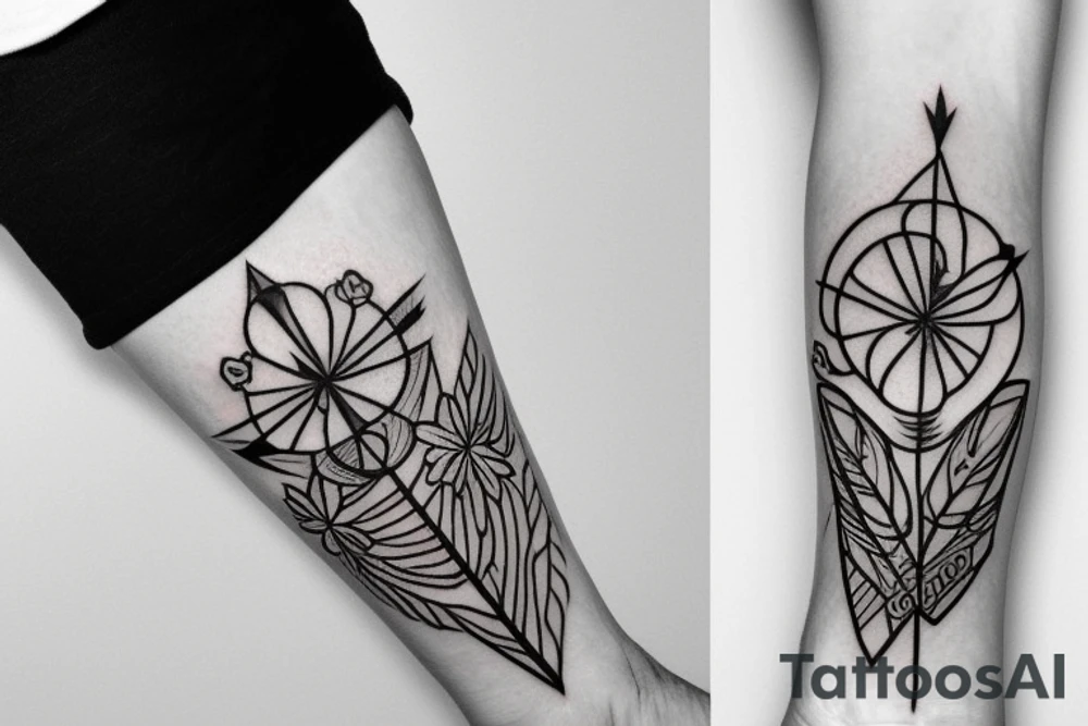 arrow with flowers tattoo idea