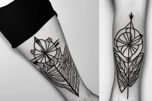 arrow with flowers tattoo idea